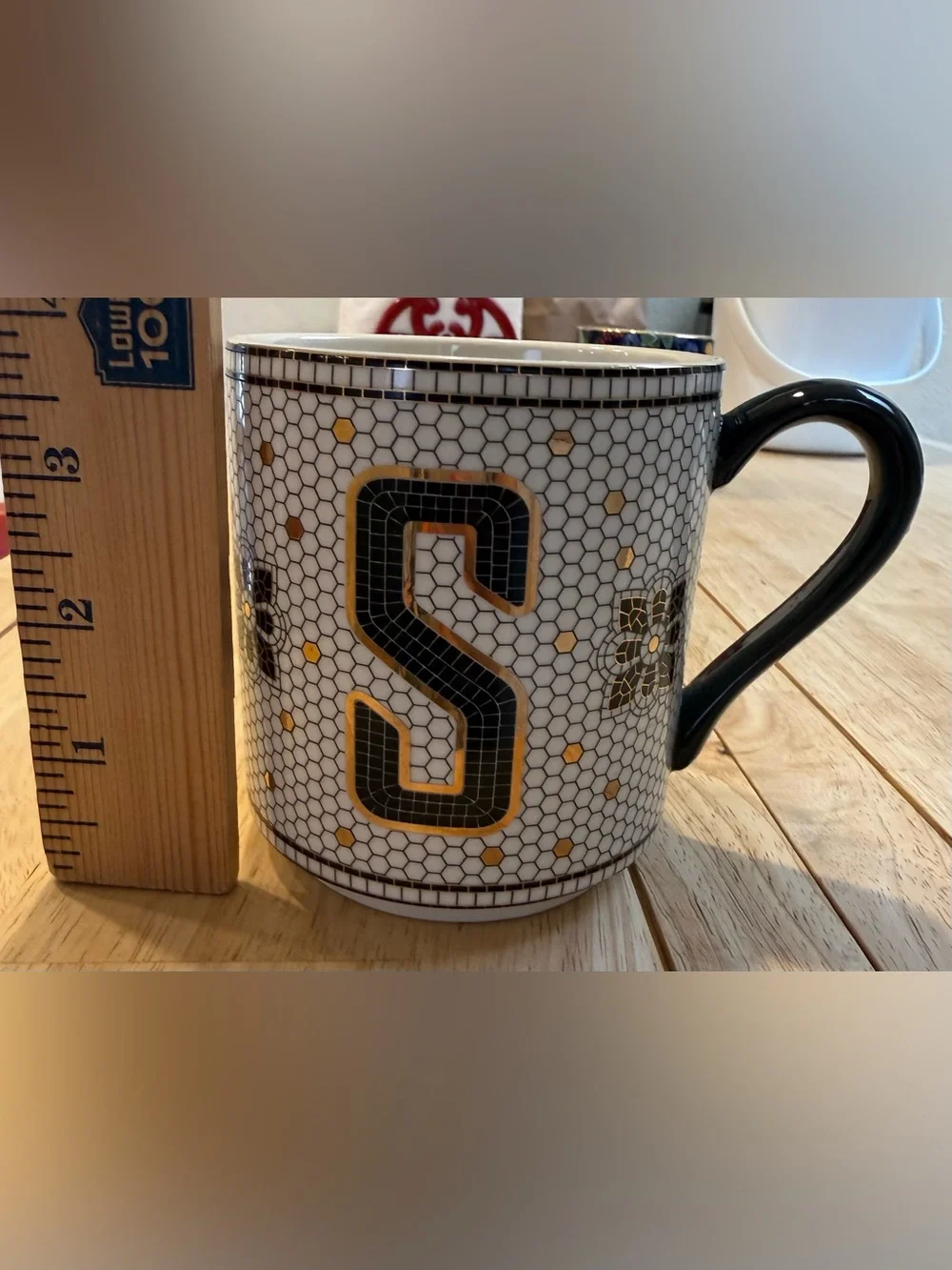 Anthrogologie Bistro Tile Stoneware Mug: Monogram Edition 